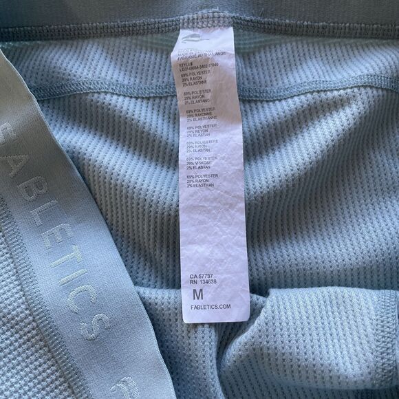 Fabletics Leggings Women's M Pull On Waffle Knit Mint Elastic Waist Athletic - Picture 6 of 10